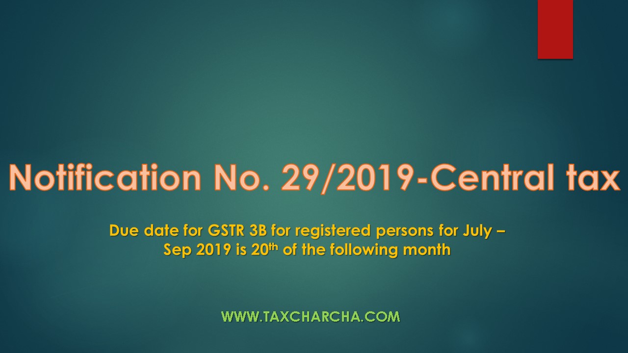 Notification no. 29/2019-central tax